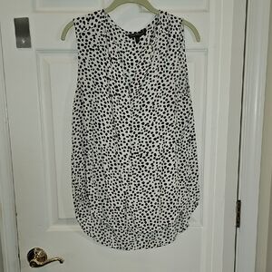 Velvet Heart Black and White Blouse with Leopard Print